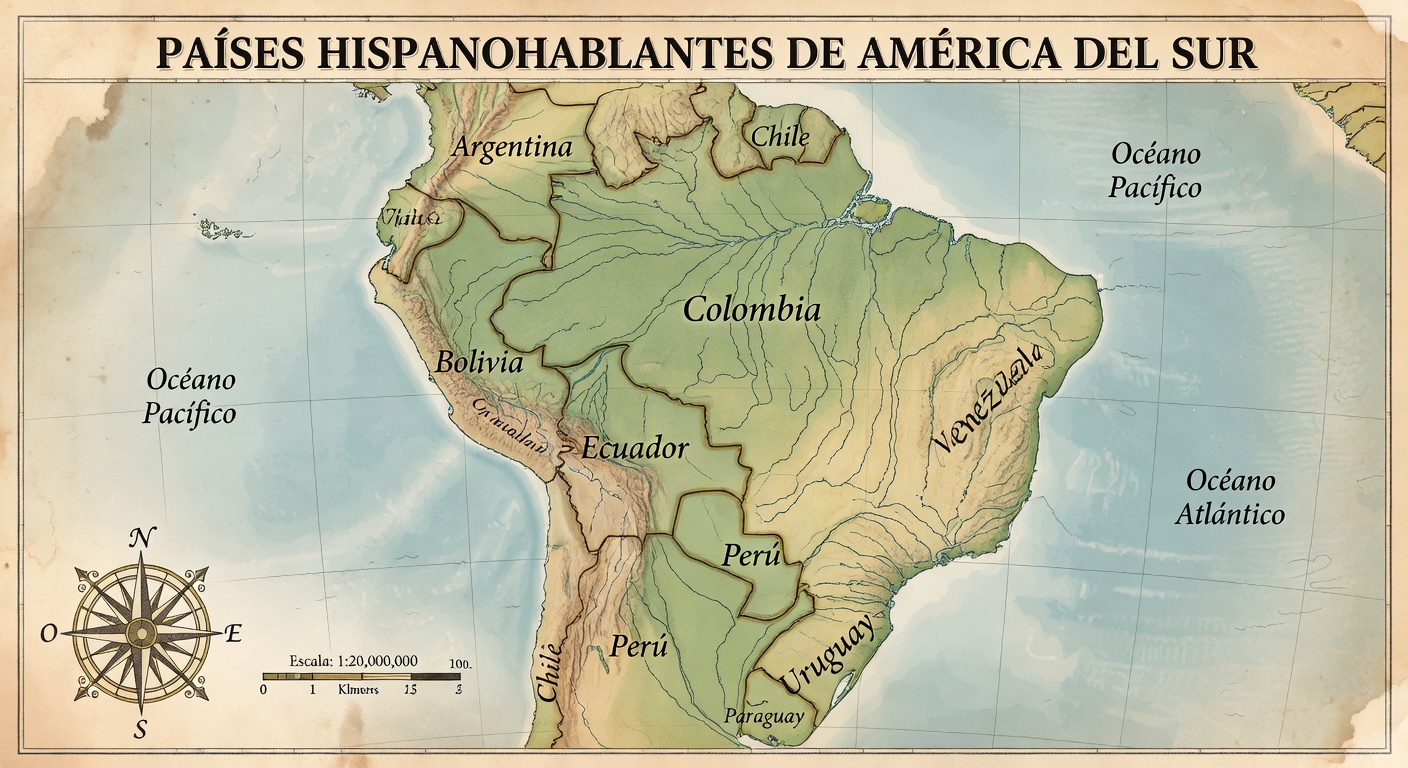 Carte de l'Amérique hispanophone